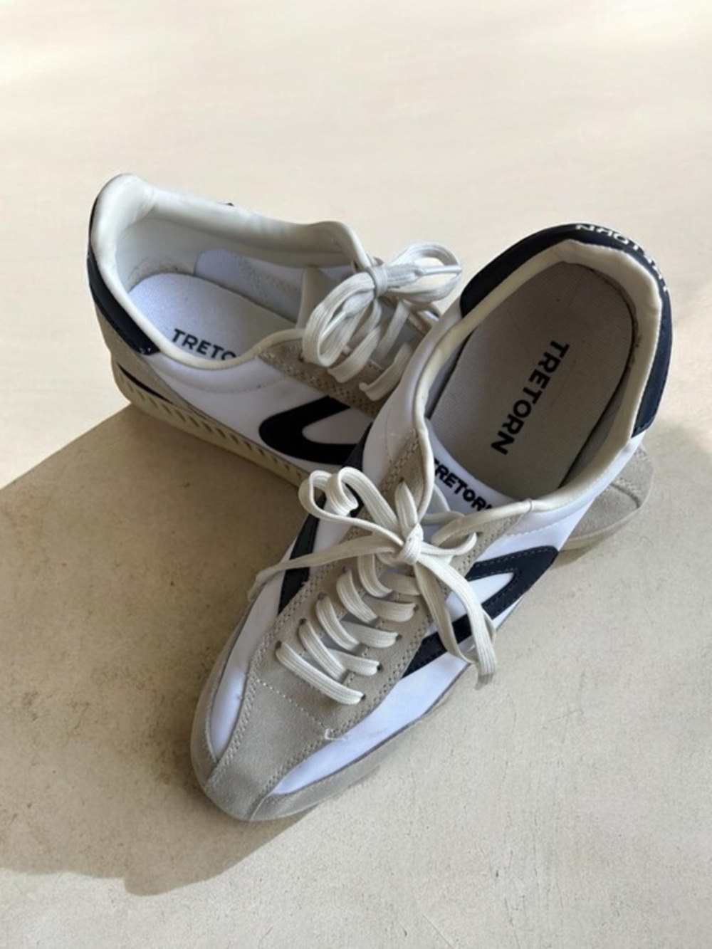 Tretorn Rawlins Sneakers – White/Beige/Navy – Excellent Condition 9